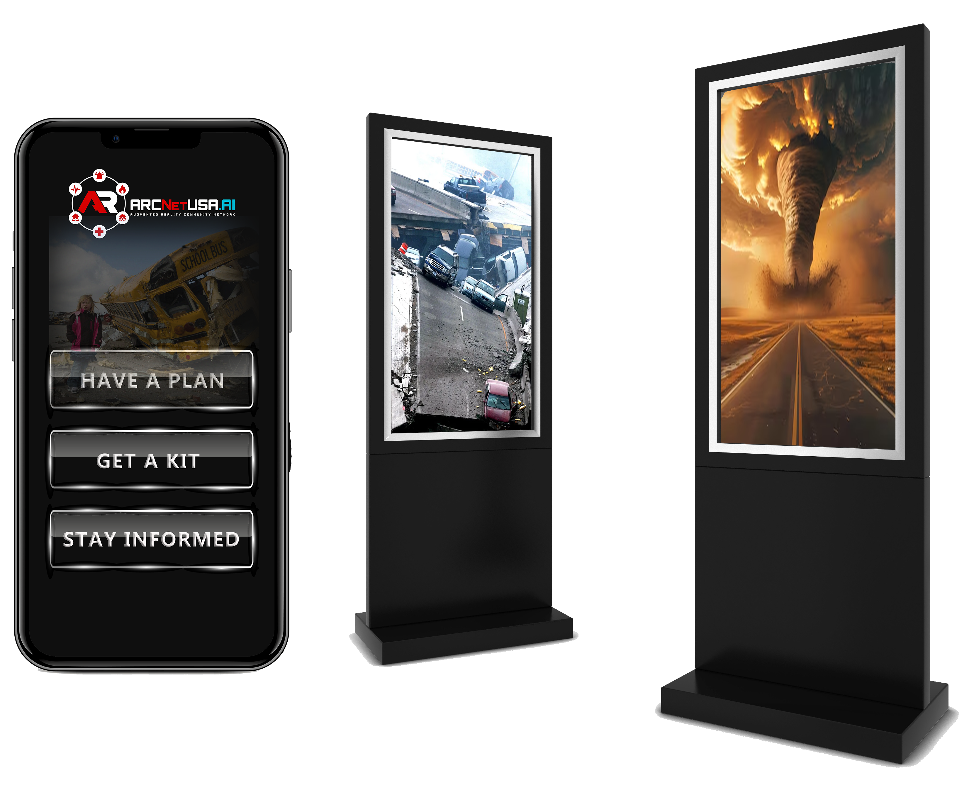 ARCNetUSA augmented reality preparedness platform — smartphone scanning product packaging